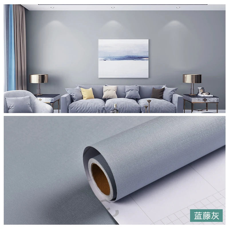 Macaron DIY Solid Color Stickers Self-adhesive Thickened Waterproof PVC Bedroom Dormitory Wardrobe Wall Renovation Wallpaper - CylaStore1