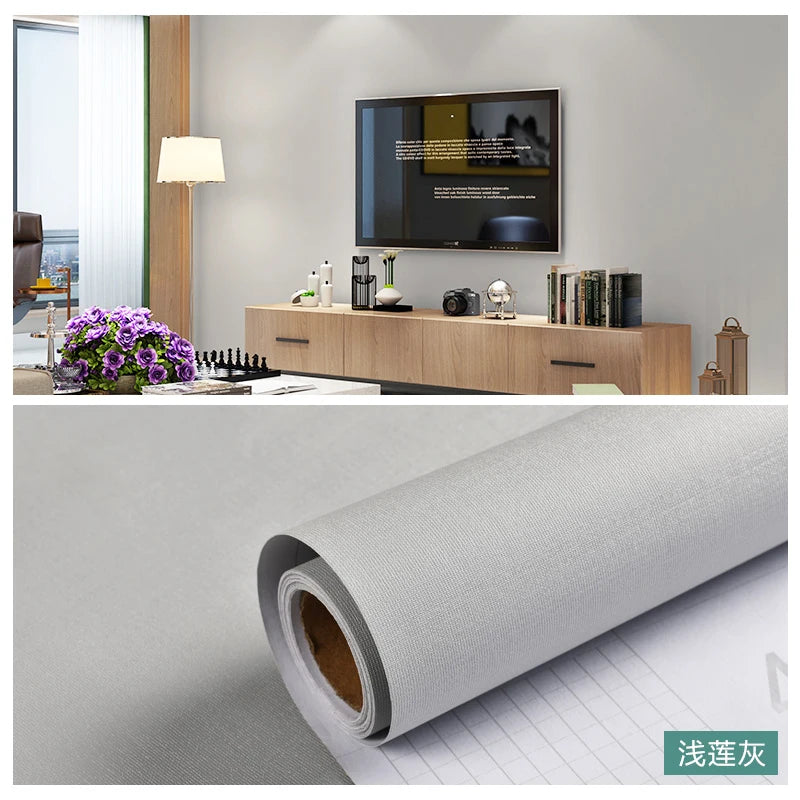 Macaron DIY Solid Color Stickers Self-adhesive Thickened Waterproof PVC Bedroom Dormitory Wardrobe Wall Renovation Wallpaper - CylaStore1